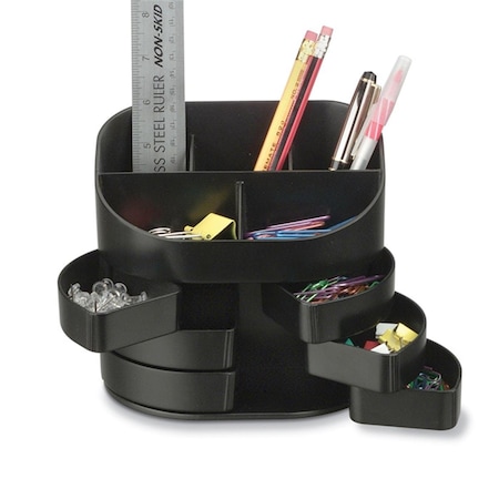 Officemate International Corporation Officemate International 22822 Double Supply Organizer; 11-Compartment - Black 22822